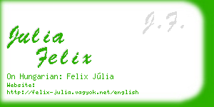 julia felix business card